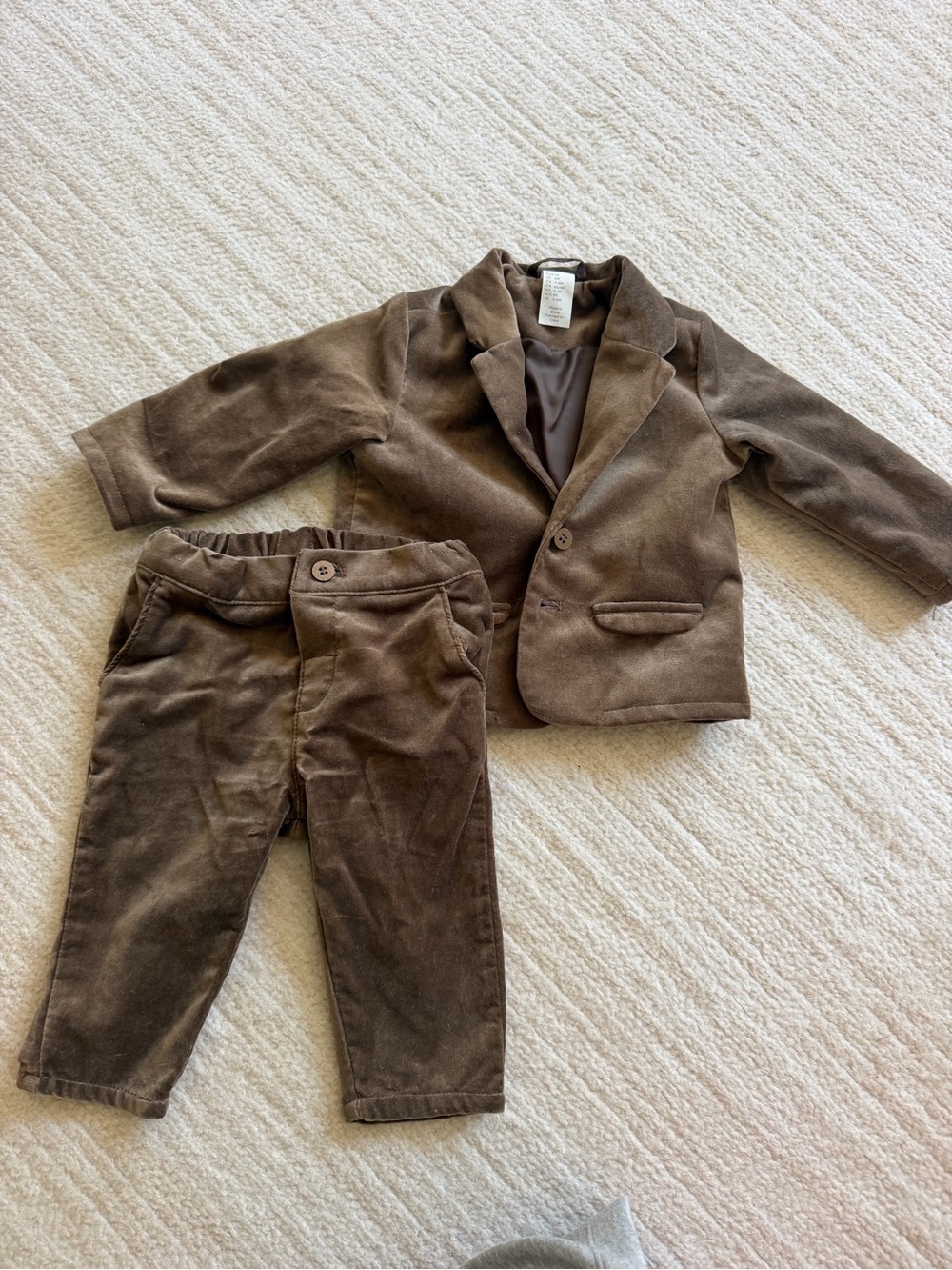 H&M Brown Corduroy Jacket and Pants Set